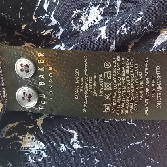 Size 3 M 38" Black & Grey Marble Long Sleeve Shirt - Picture 6 of 9